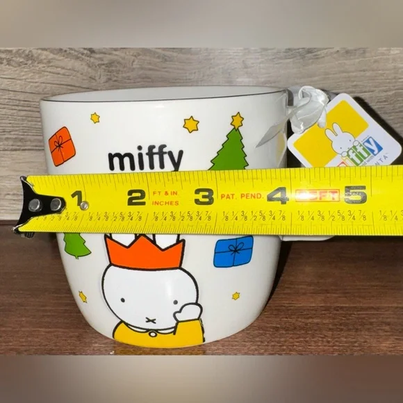 Cute 🥰 Miffy 🐰 Merry Christmas Mug with Gold Rim by Magenta Holiday Bunny 🐰 - Picture 7 of 12